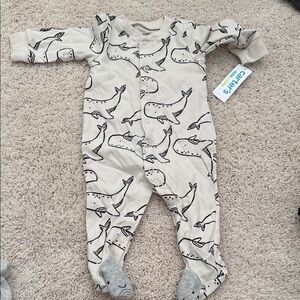 Carter's Cream Whale Pattern Footie
